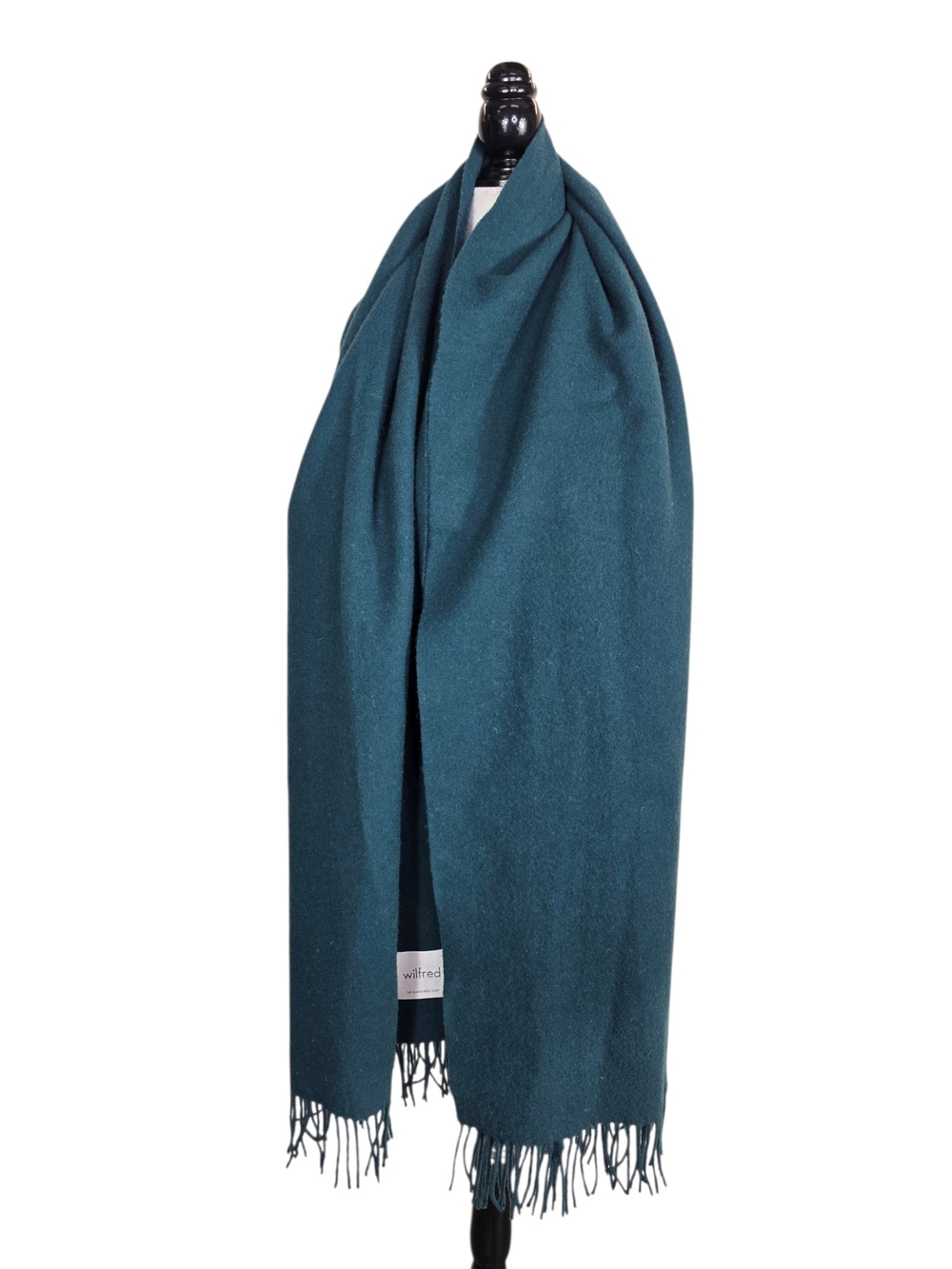 Wilfred The Classic Wool Teal Fringe Scarf